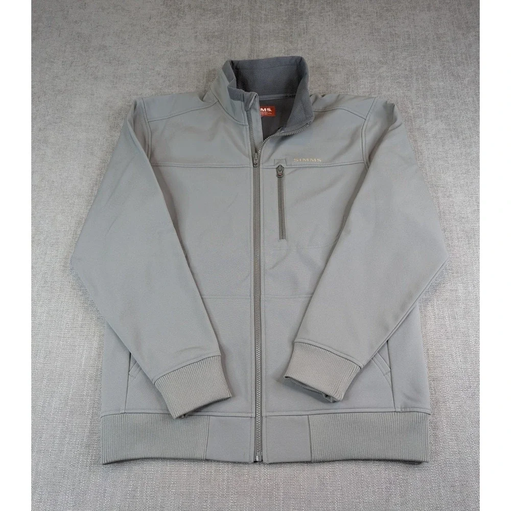 Simms Jacket Men M Gray Guide Series Full Zip Fleece Softshell Fishing Outdoors - Picture 2 of 7